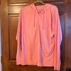 Coral pink zip up hoodie